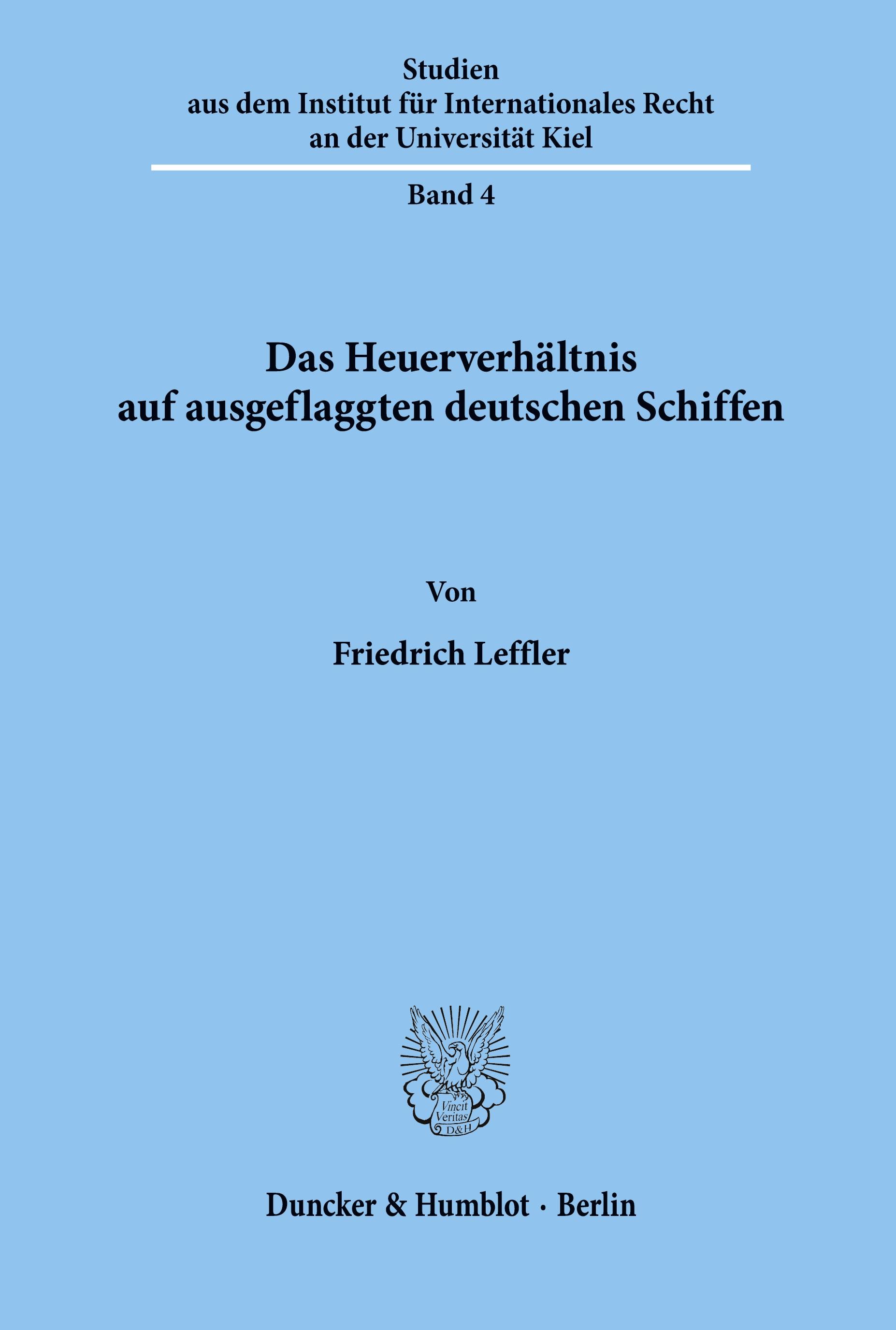 Vorderes Coverbild Das Heuerverhältnis auf ausgeflaggten deutschen Schiffen.