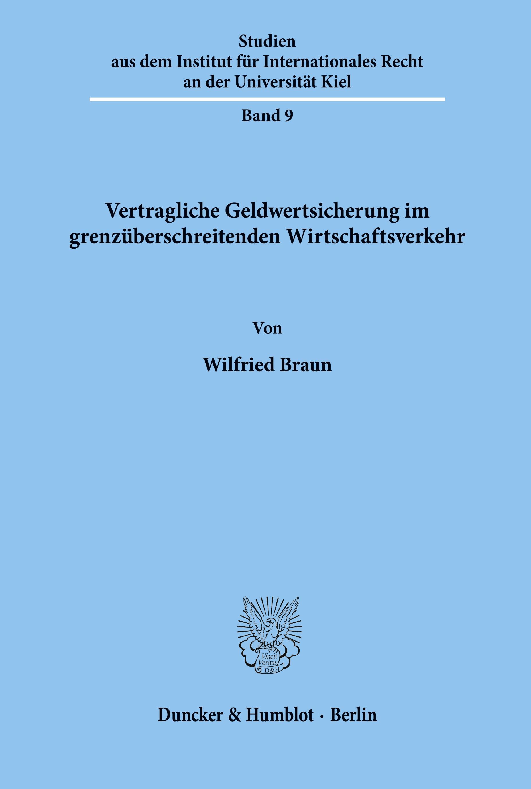 Vorderes Coverbild Vertragliche Geldwertsicherung im grenzüberschreitenden Wirtschaftsverkehr.