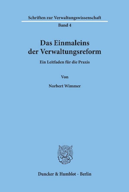 Vorderes Coverbild Das Einmaleins der Verwaltungsreform