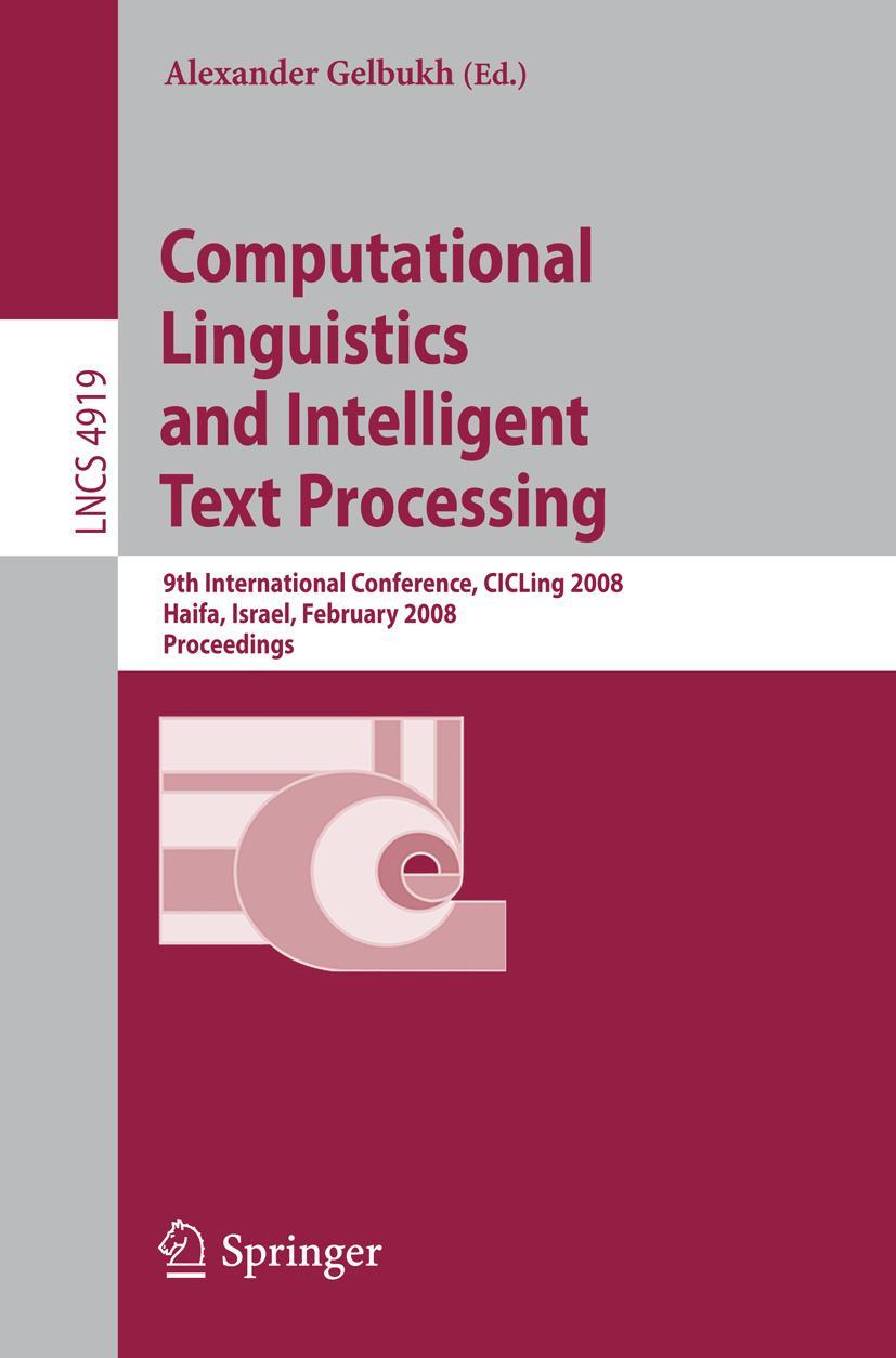 Vorderes Coverbild Computational Linguistics and Intelligent Text Processing