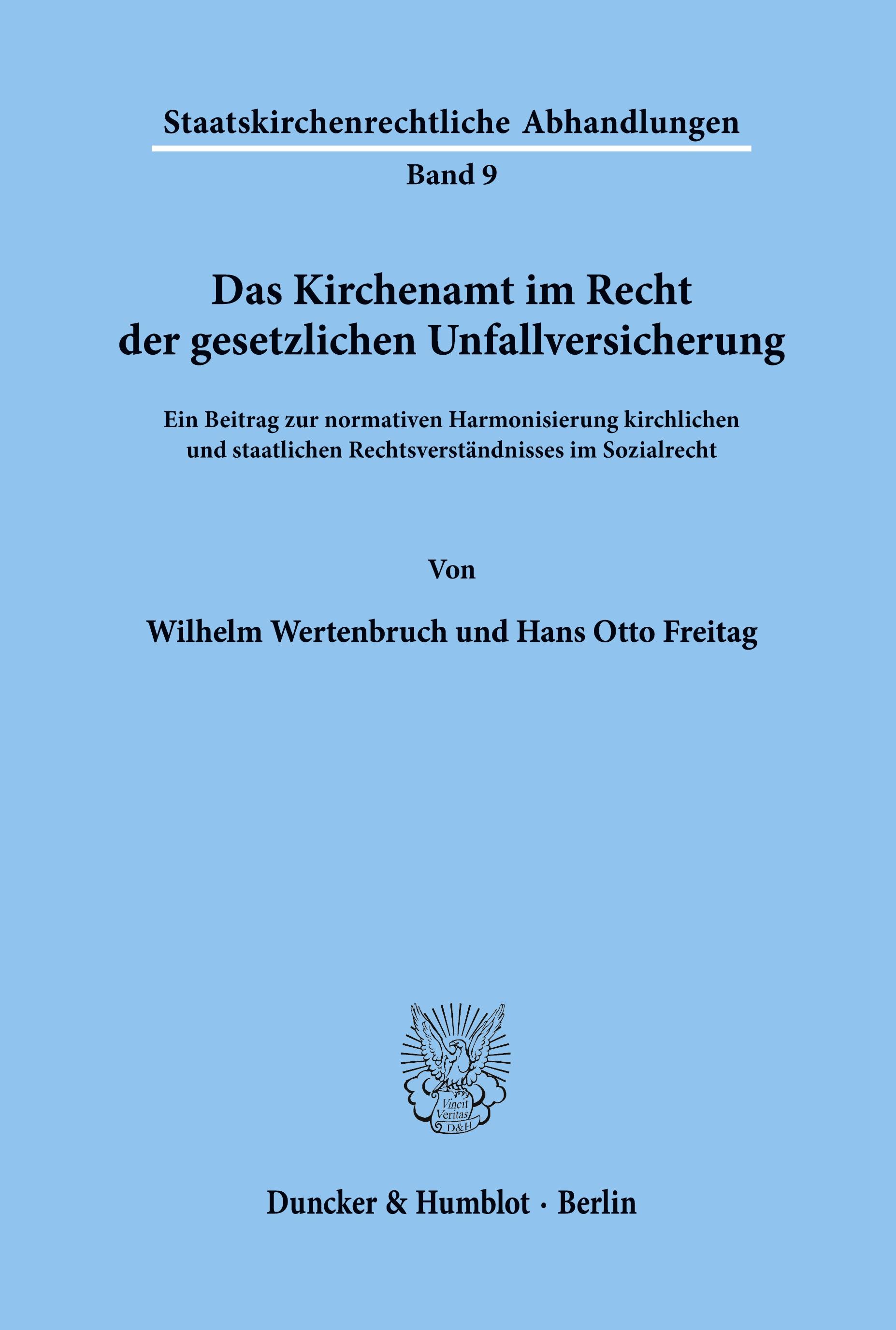 Vorderes Coverbild Das Kirchenamt im Recht der gesetzlichen Unfallversicherung.