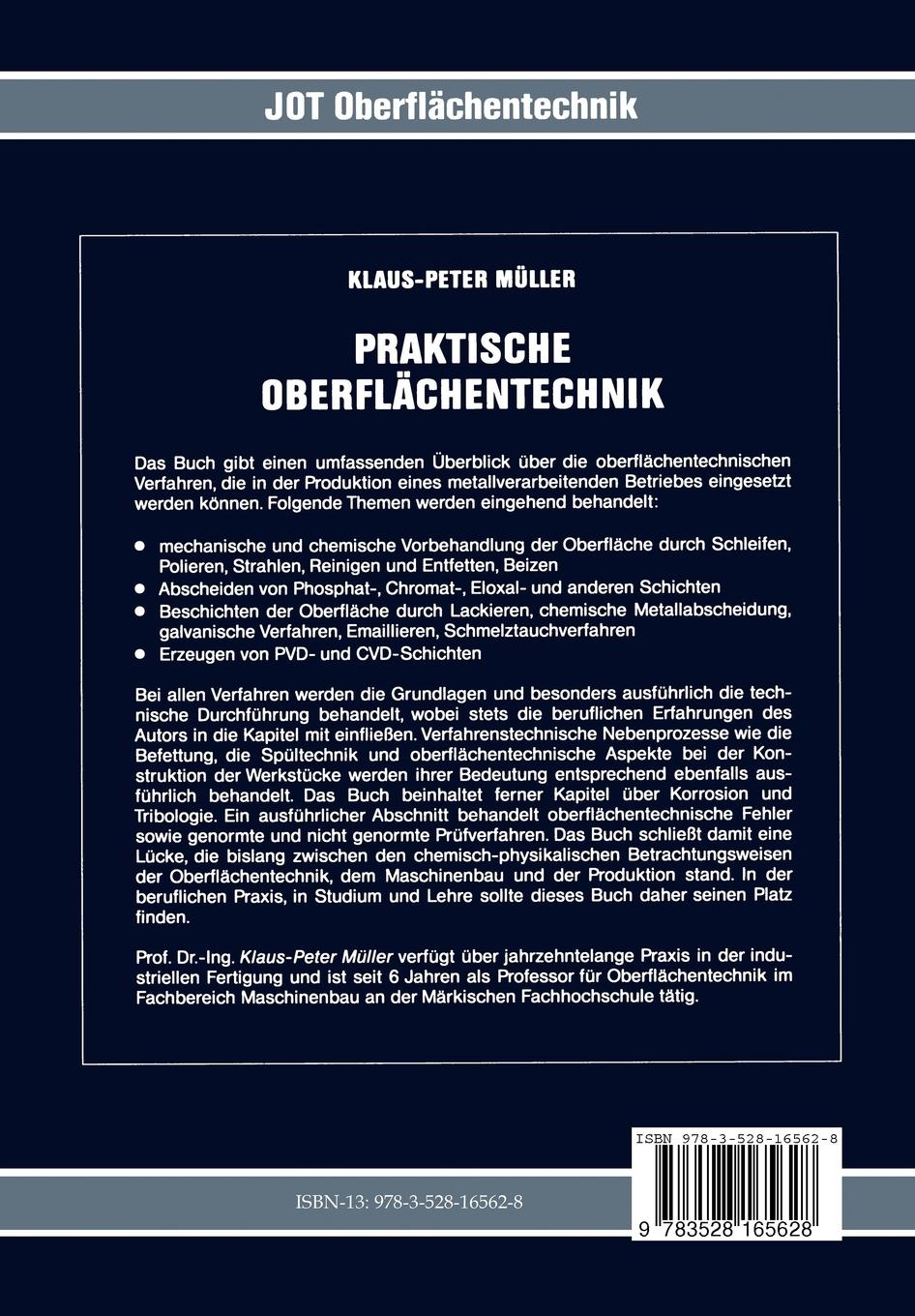 Rückseitencover Praktische Oberflächentechnik