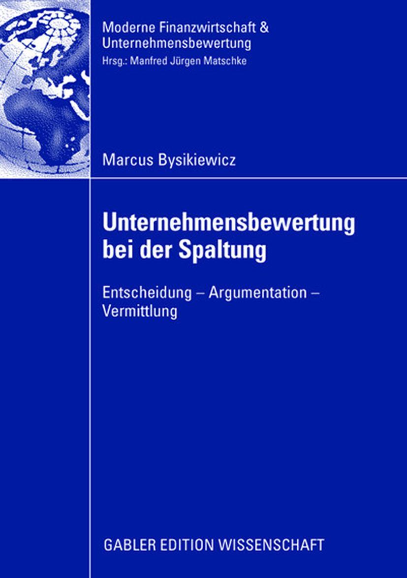 Vorderes Coverbild Unternehmensbewertung bei der Spaltung