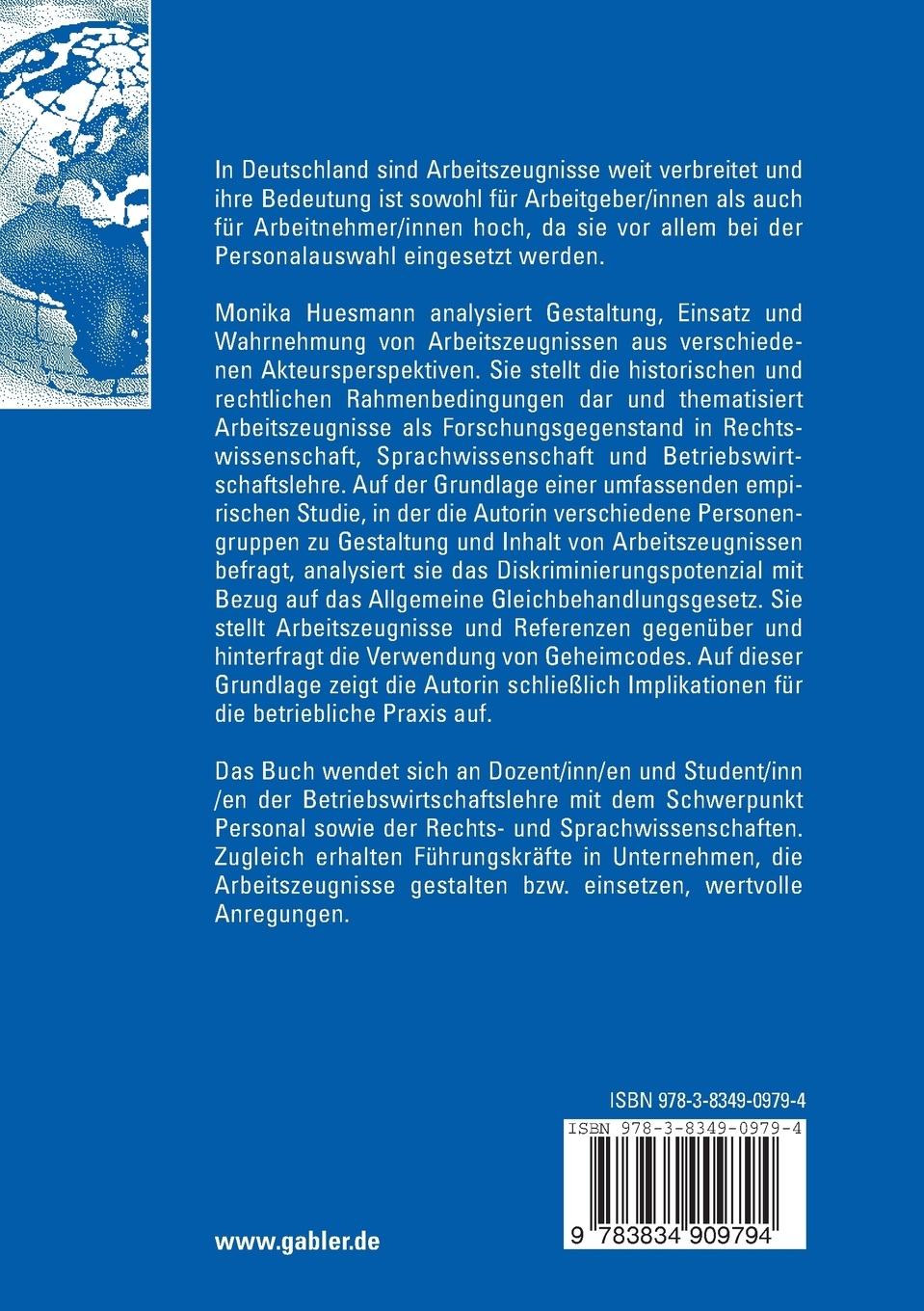 Rückseitencover Arbeitszeugnisse aus personalpolitischer Perspektive