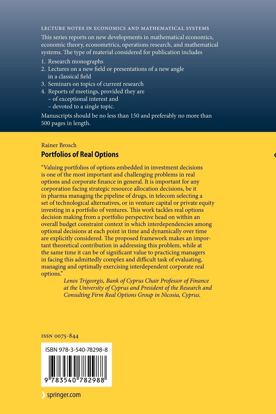 Rückseitencover Portfolios of Real Options