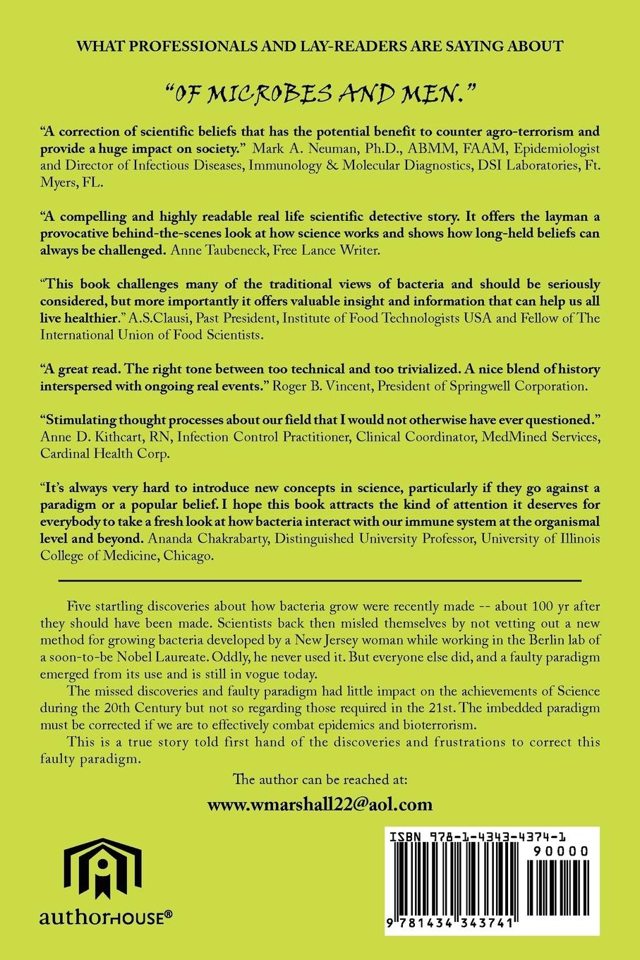 Rückseitencover OF MICROBES AND MEN