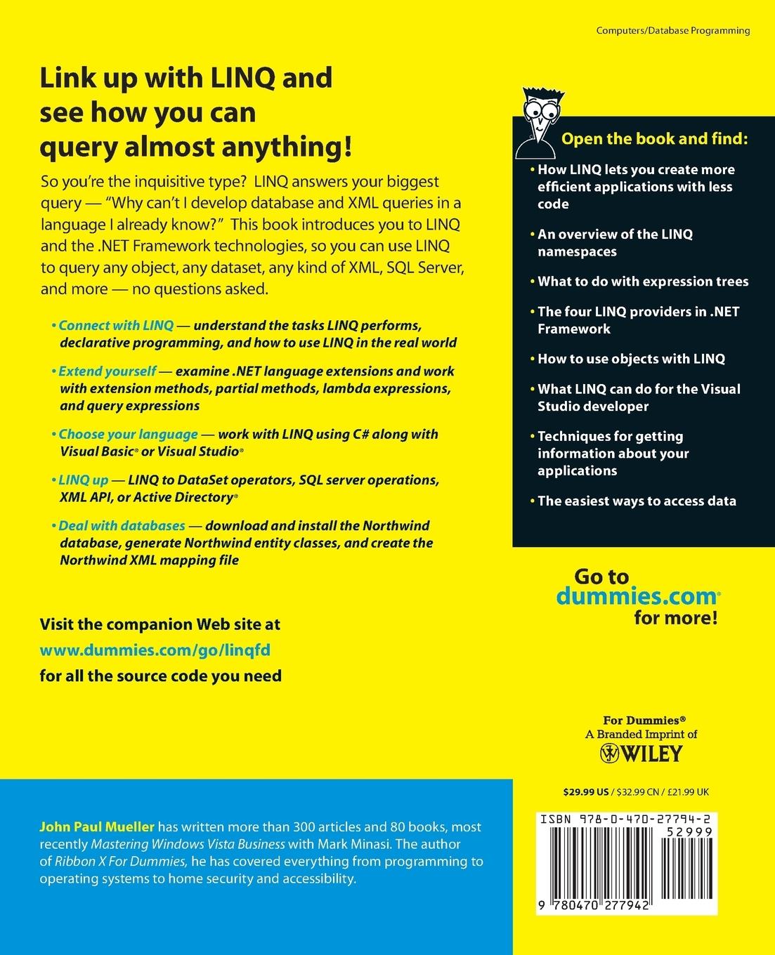 Rückseitencover Linq for Dummies