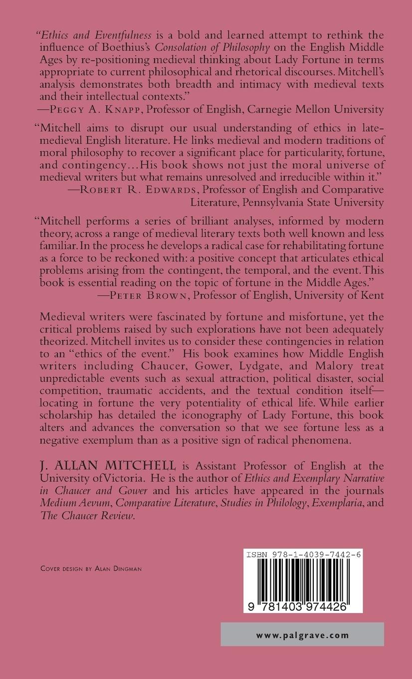 Rückseitencover Ethics and Eventfulness in Middle English Literature