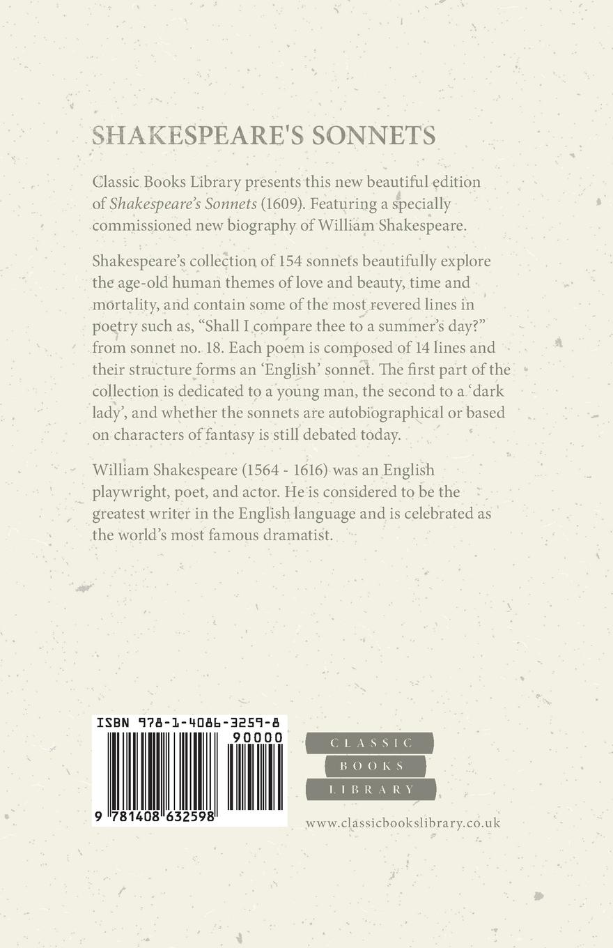 Rückseitencover Shakespeare's Sonnets