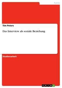 Vorderes Coverbild Das Interview als soziale Beziehung