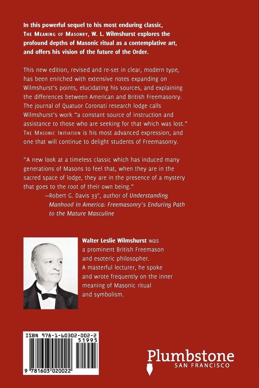 Rückseitencover The Masonic Initiation, Revised Edition