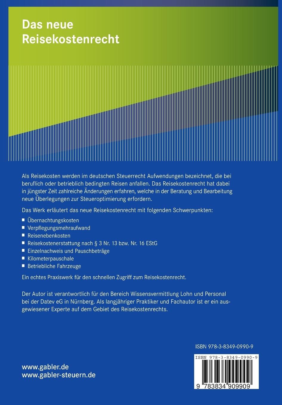 Rückseitencover Das neue Reisekostenrecht