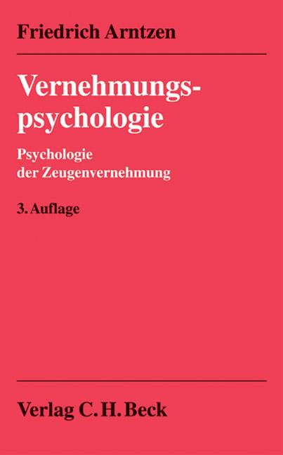 Vorderes Coverbild Vernehmungspsychologie