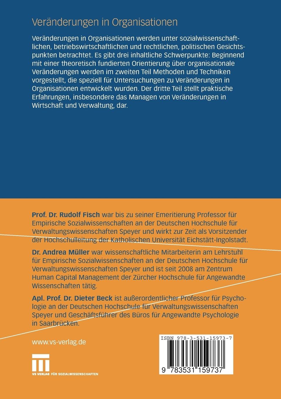 Rückseitencover Veränderungen in Organisationen