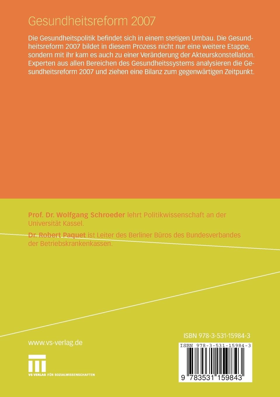 Rückseitencover Gesundheitsreform 2007