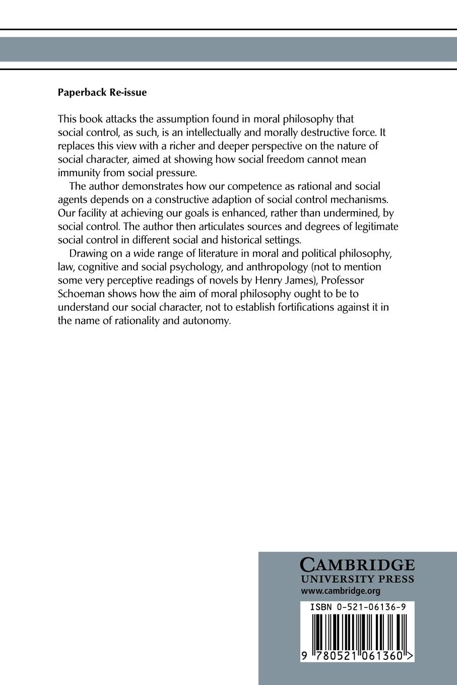 Rückseitencover Privacy and Social Freedom