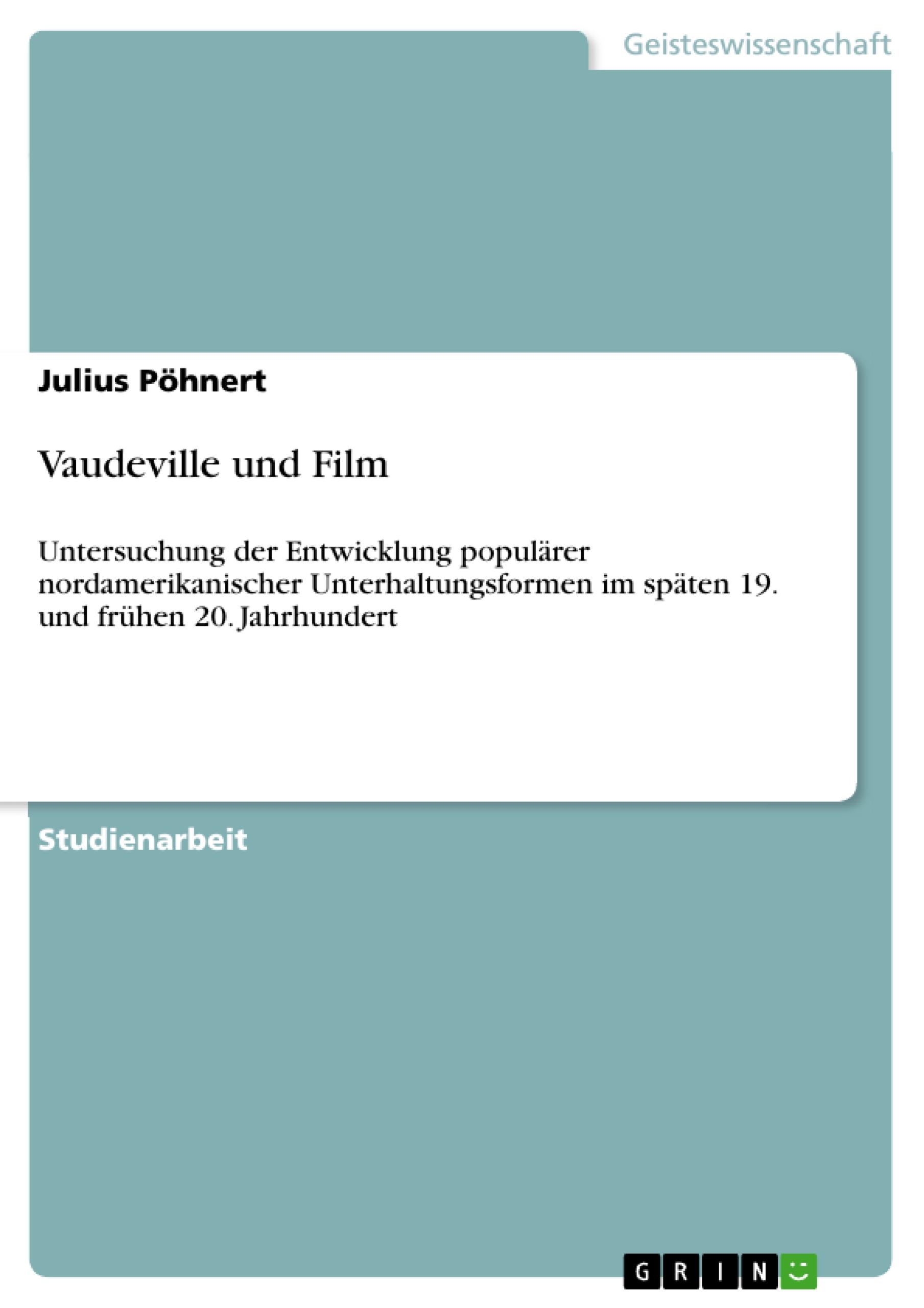 Vorderes Coverbild Vaudeville und Film