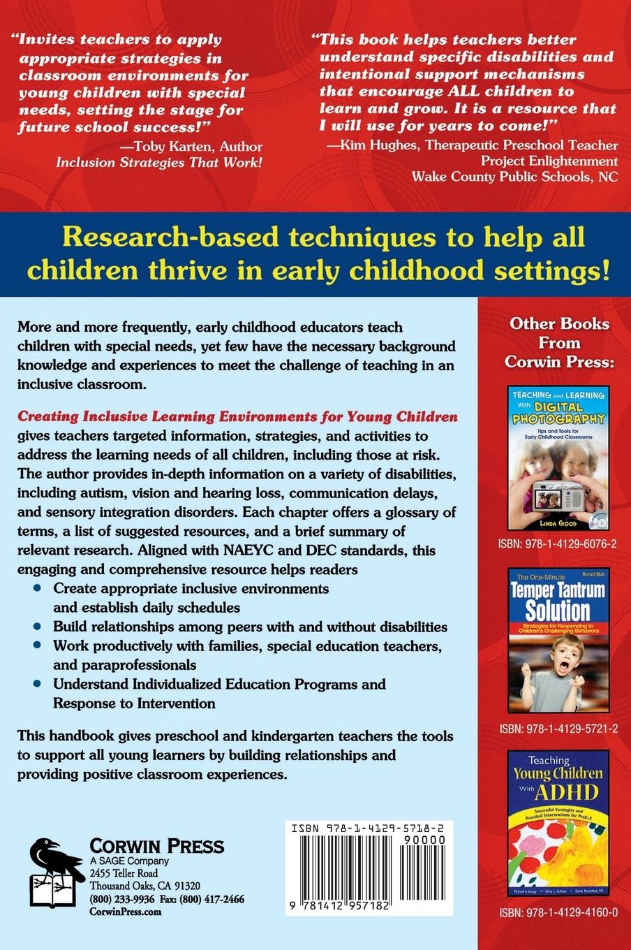 Rückseitencover Creating Inclusive Learning Environments for Young Children