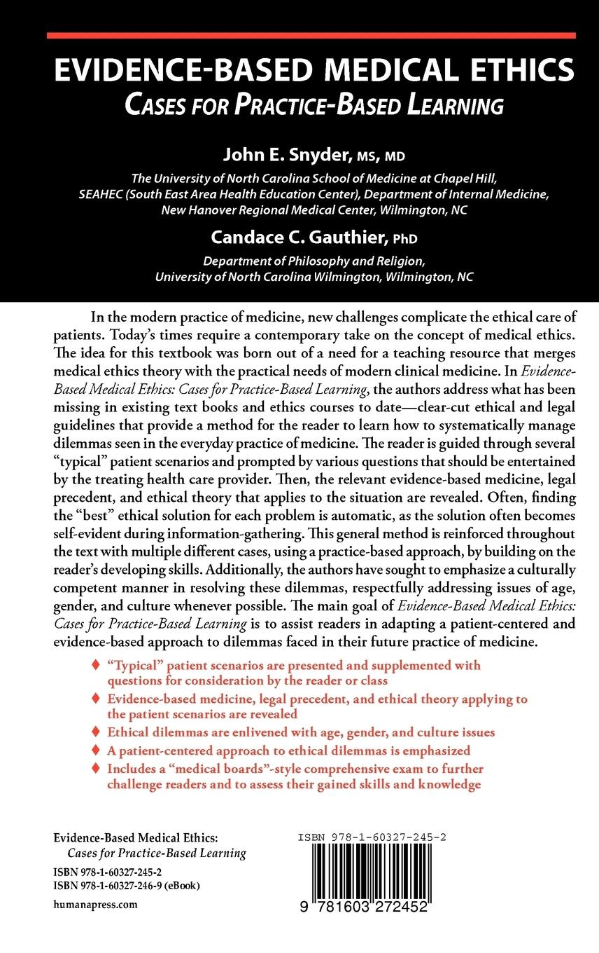 Rückseitencover Evidence-Based Medical Ethics: