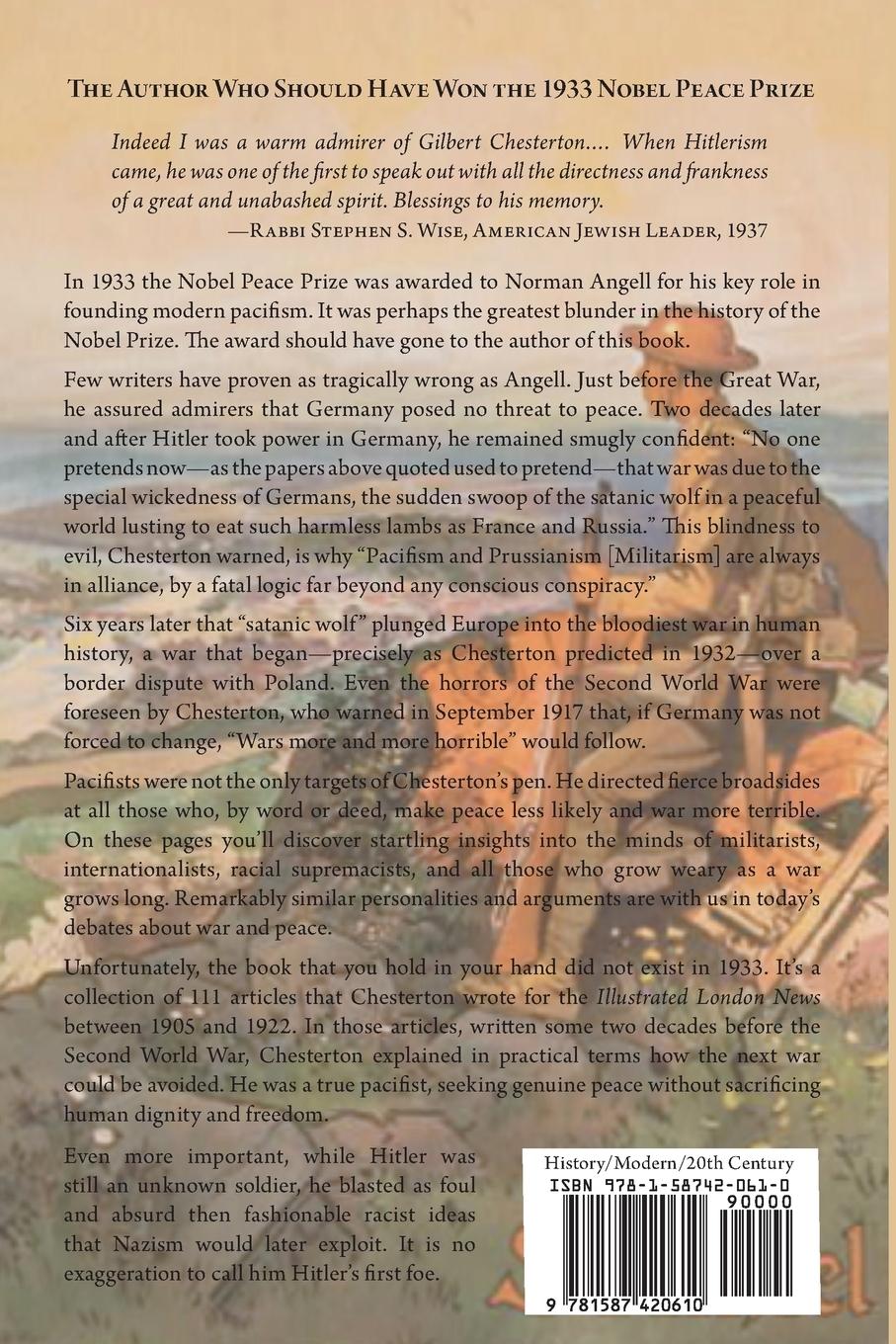 Rückseitencover Chesterton on War and Peace