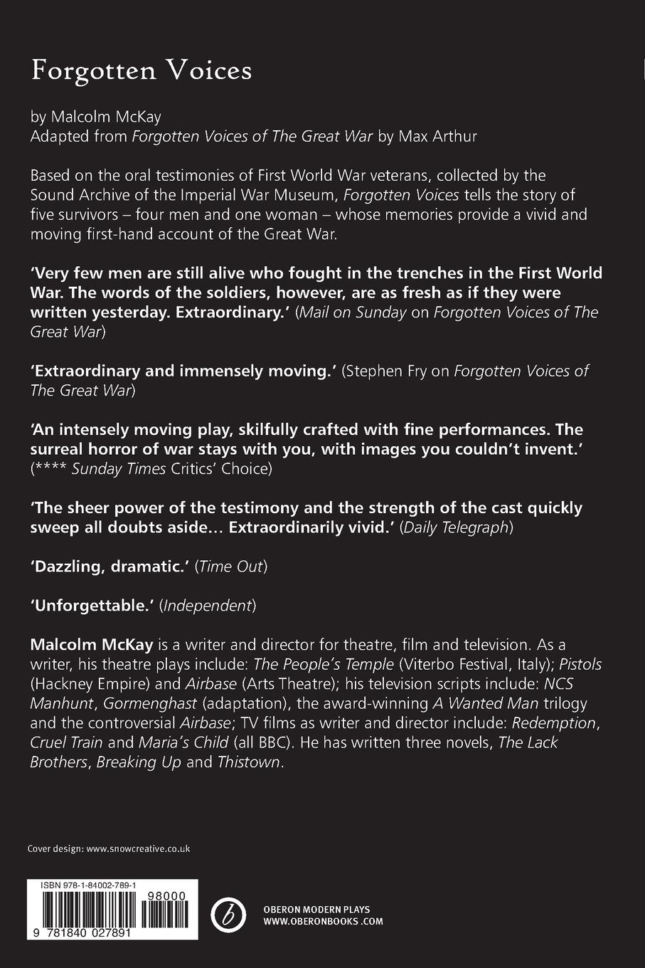 Rückseitencover Forgotten Voices