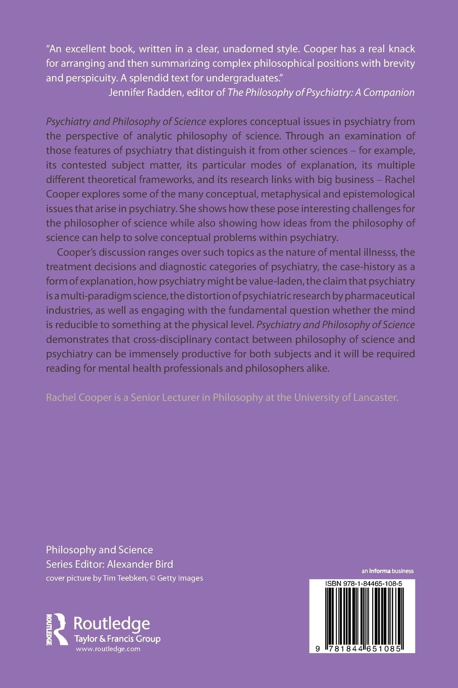 Rückseitencover Psychiatry and Philosophy of Science