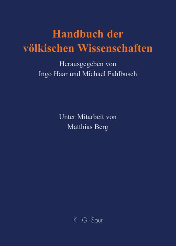 Vorderes Coverbild Handbuch der völkischen Wissenschaften
