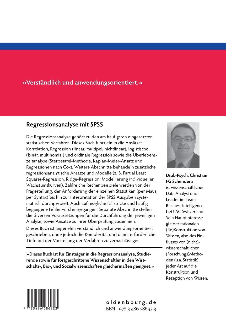 Rückseitencover Regressionsanalyse mit SPSS