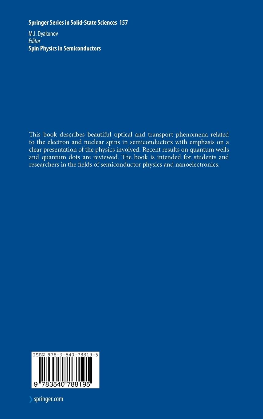 Rückseitencover Spin Physics in Semiconductors