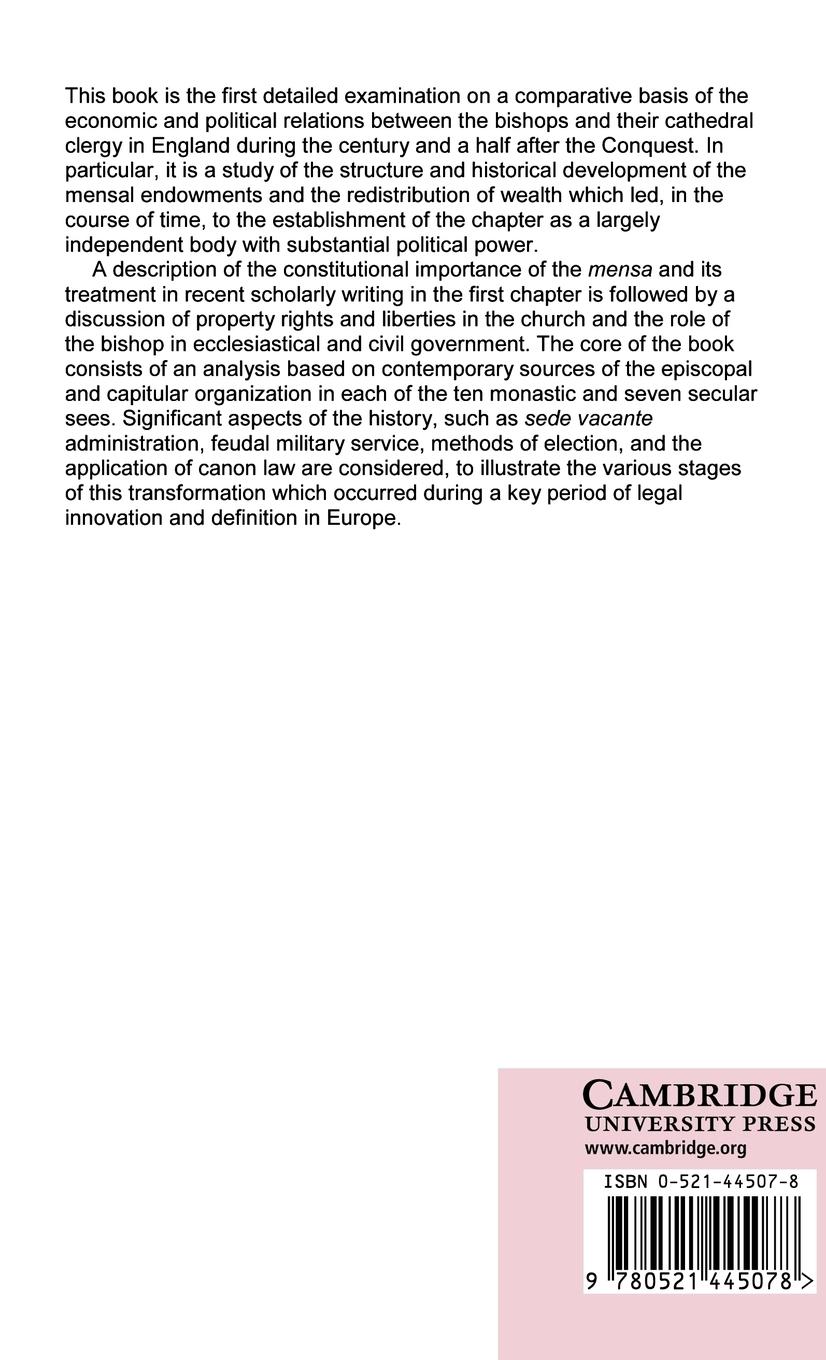 Rückseitencover Bishop and Chapter in Twelfth-Century England