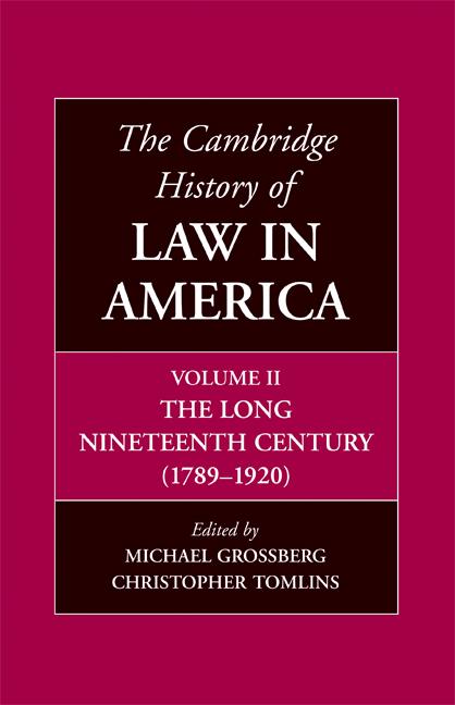 Vorderes Coverbild The Cambridge History of Law in America