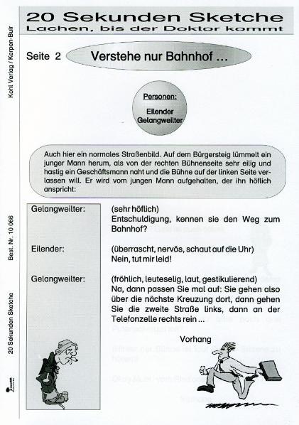Beispielinhalt (Bild) 20 ganz kurze Mini-Sketche