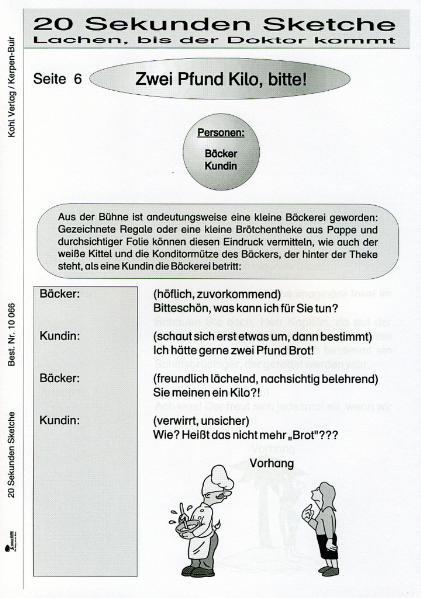 Beispielinhalt (Bild) 20 ganz kurze Mini-Sketche