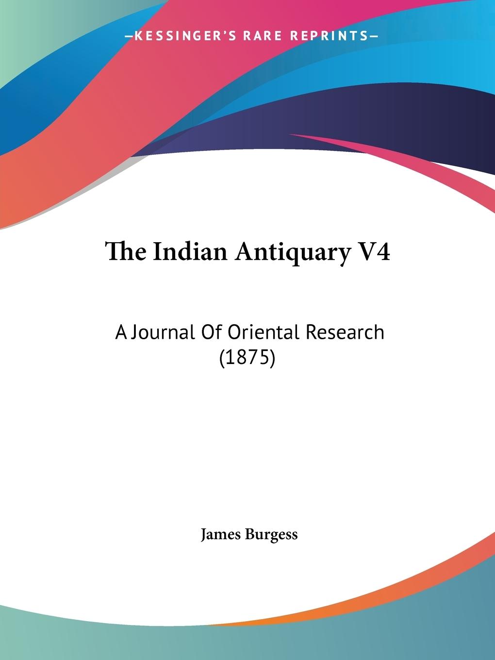 Vorderes Coverbild The Indian Antiquary V4