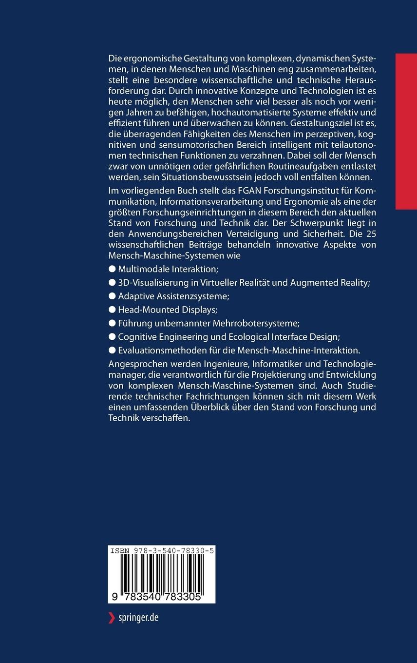 Rückseitencover Ergonomie und Mensch-Maschine-Systeme