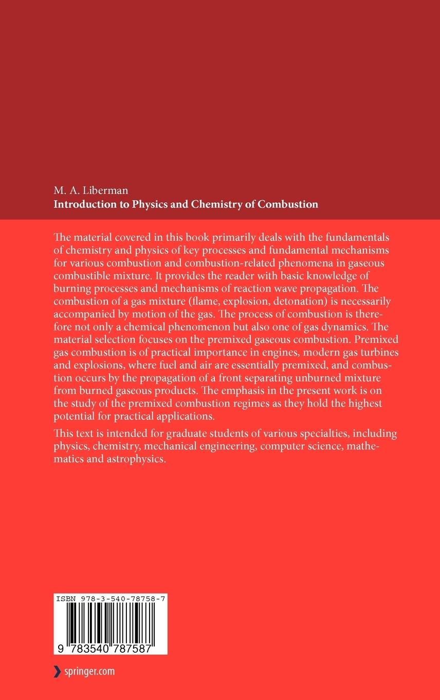 Rückseitencover Introduction to Physics and Chemistry of Combustion
