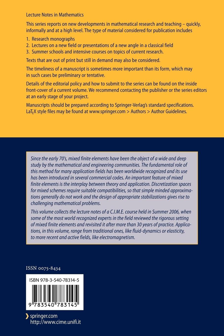 Rückseitencover Mixed Finite Elements, Compatibility Conditions, and Applications