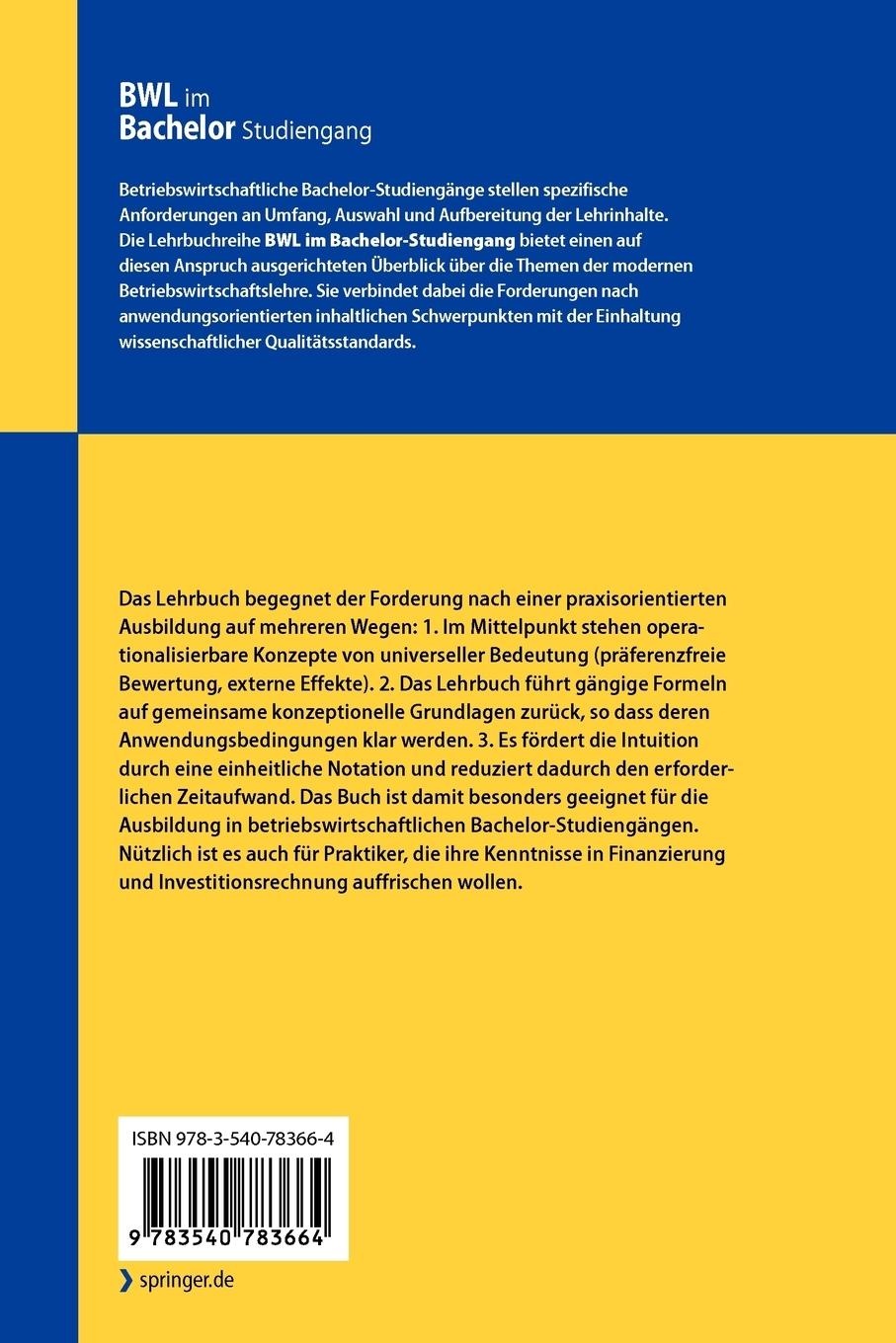 Rückseitencover Investition und Finanzierung