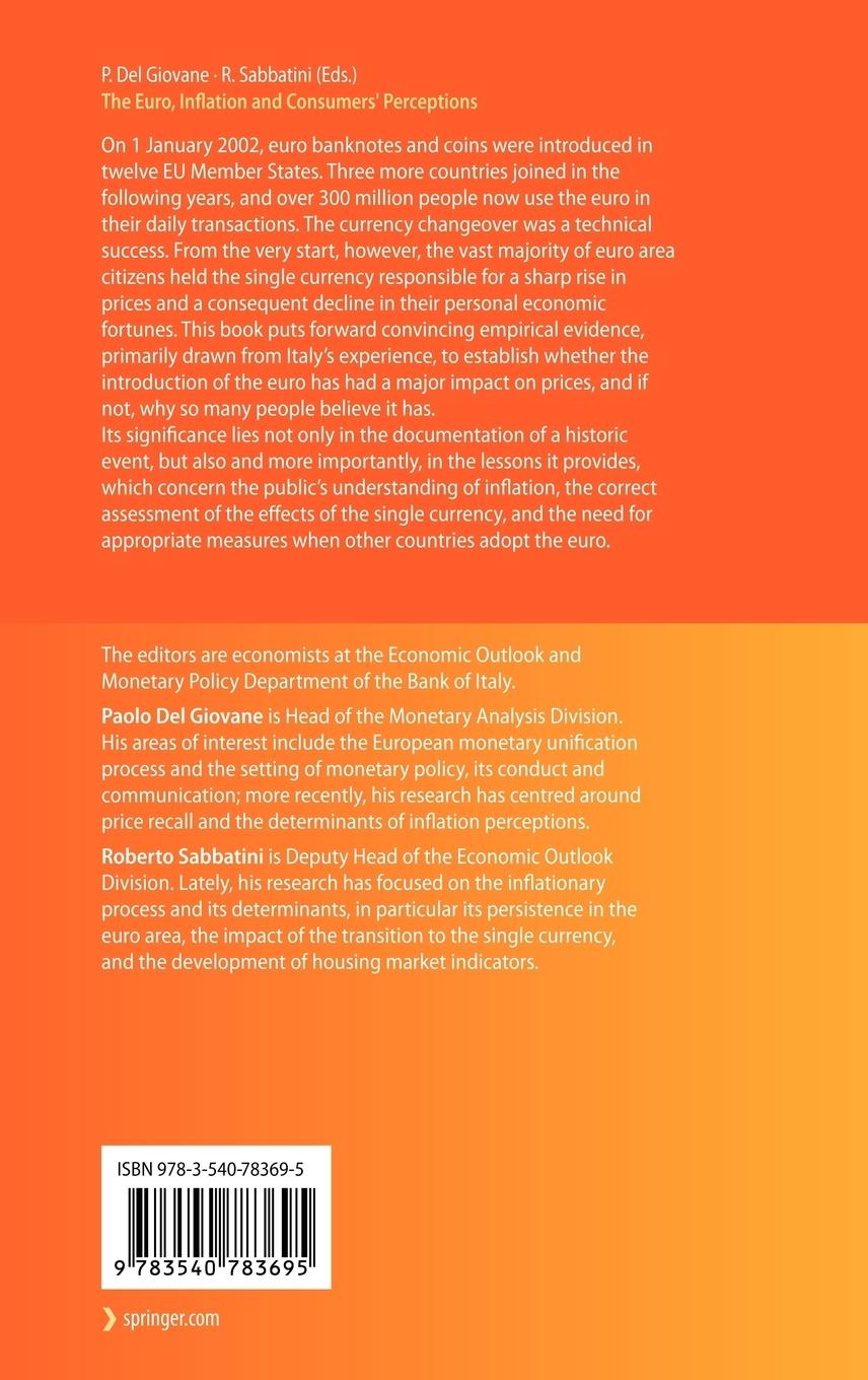 Rückseitencover The Euro, Inflation and Consumers' Perceptions