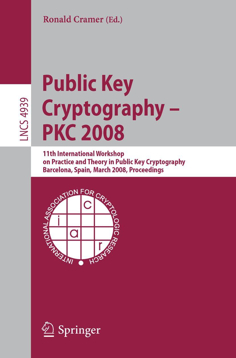 Vorderes Coverbild Public Key Cryptography - PKC 2008