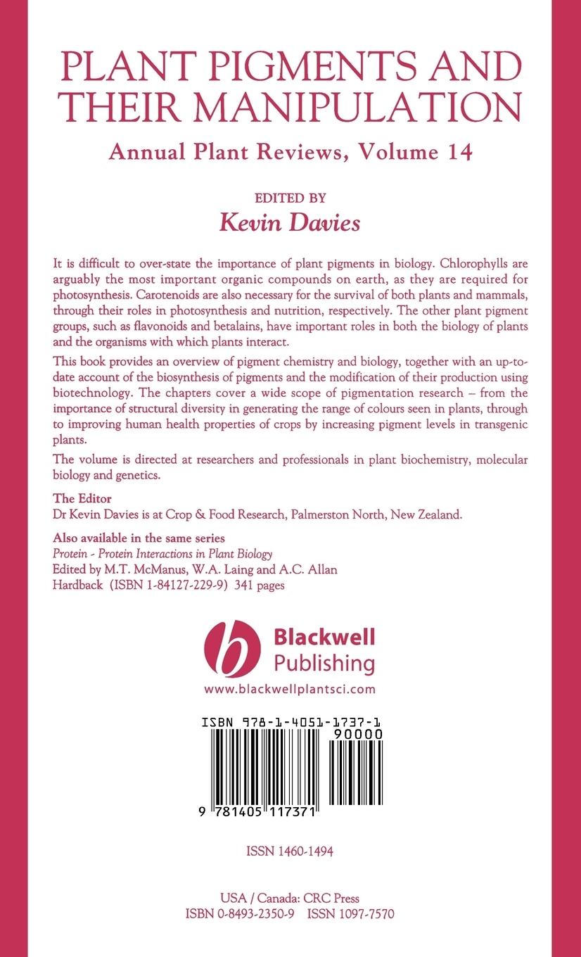 Rückseitencover Plant Pigments their Manipulation V14