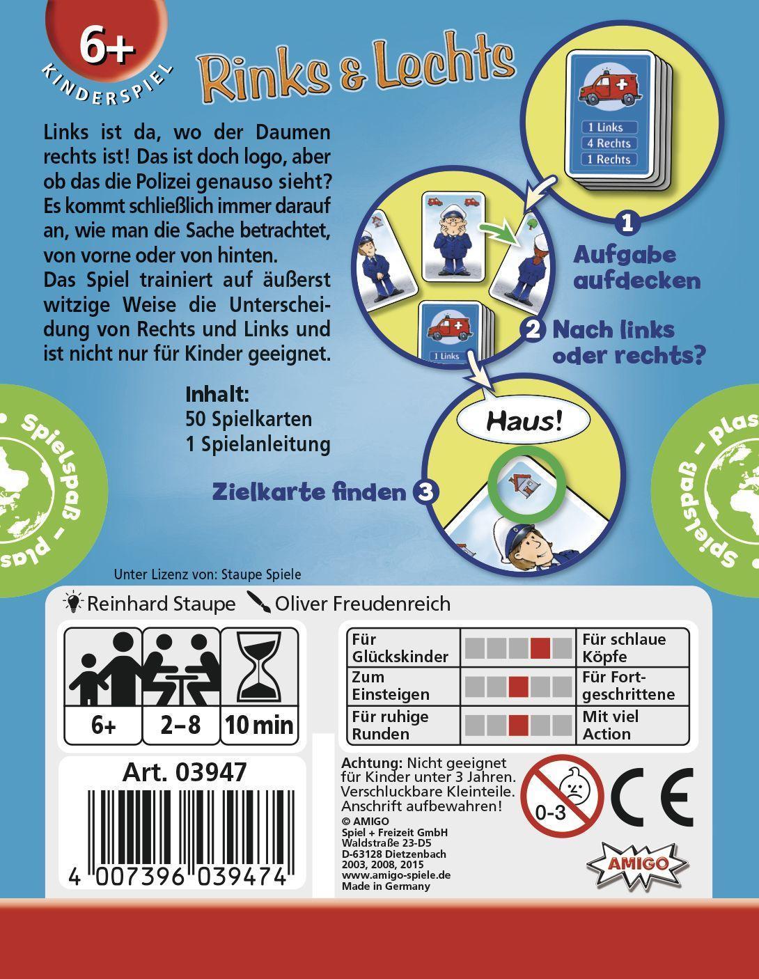 Beispielinhalt (Bild) Rinks und Lechts. Kartenspiel