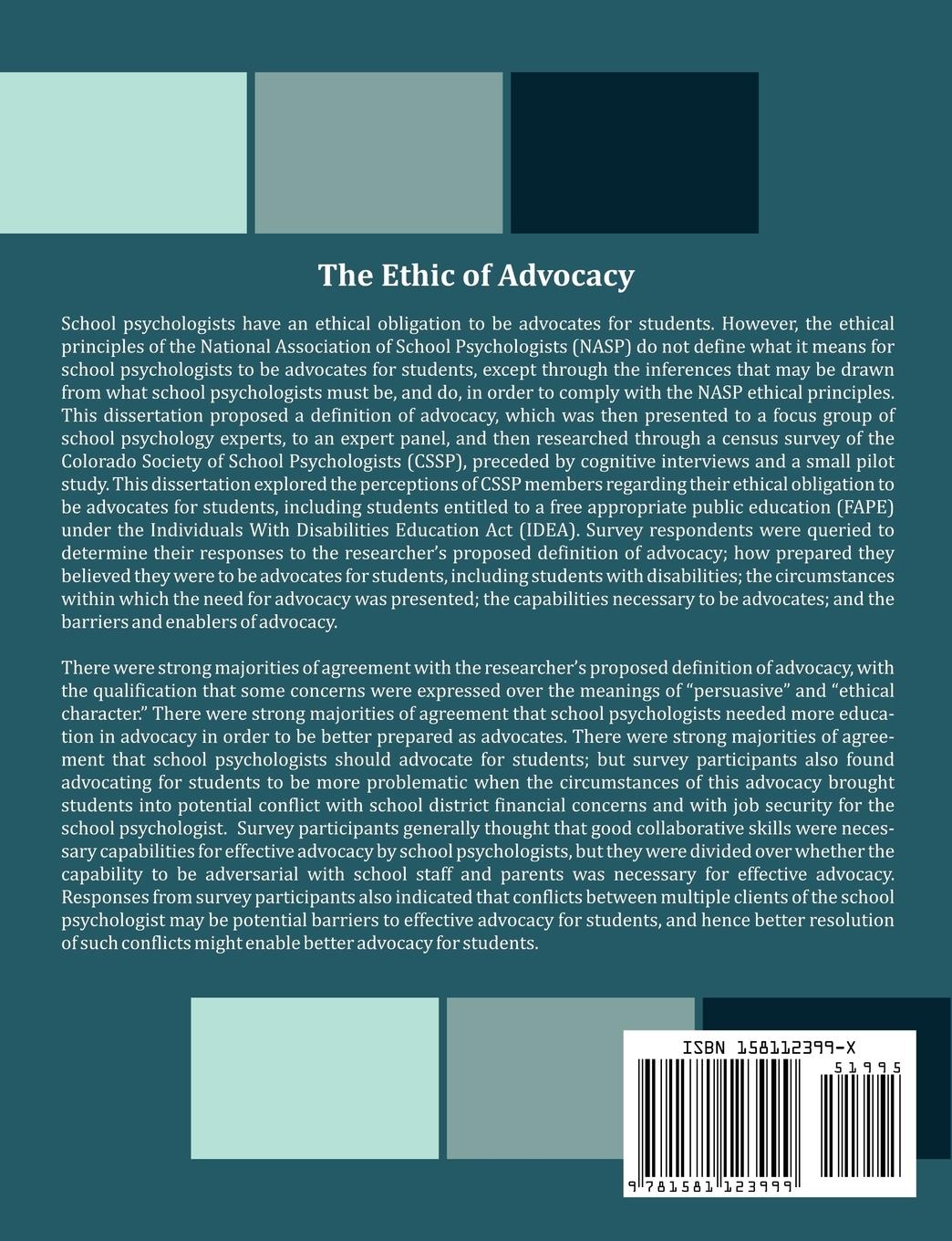 Rückseitencover The Ethic of Advocacy