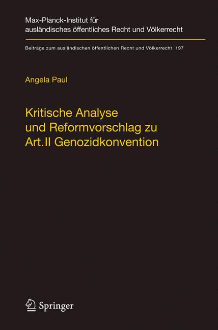 Vorderes Coverbild Kritische Analyse und Reformvorschlag zu Art. II Genozidkonvention