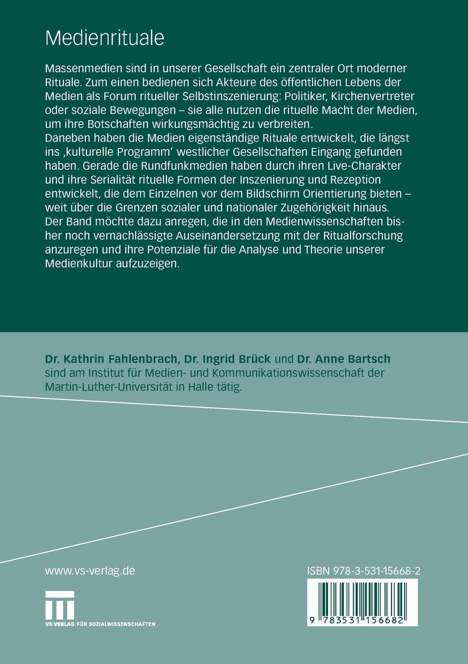 Rückseitencover Medienrituale