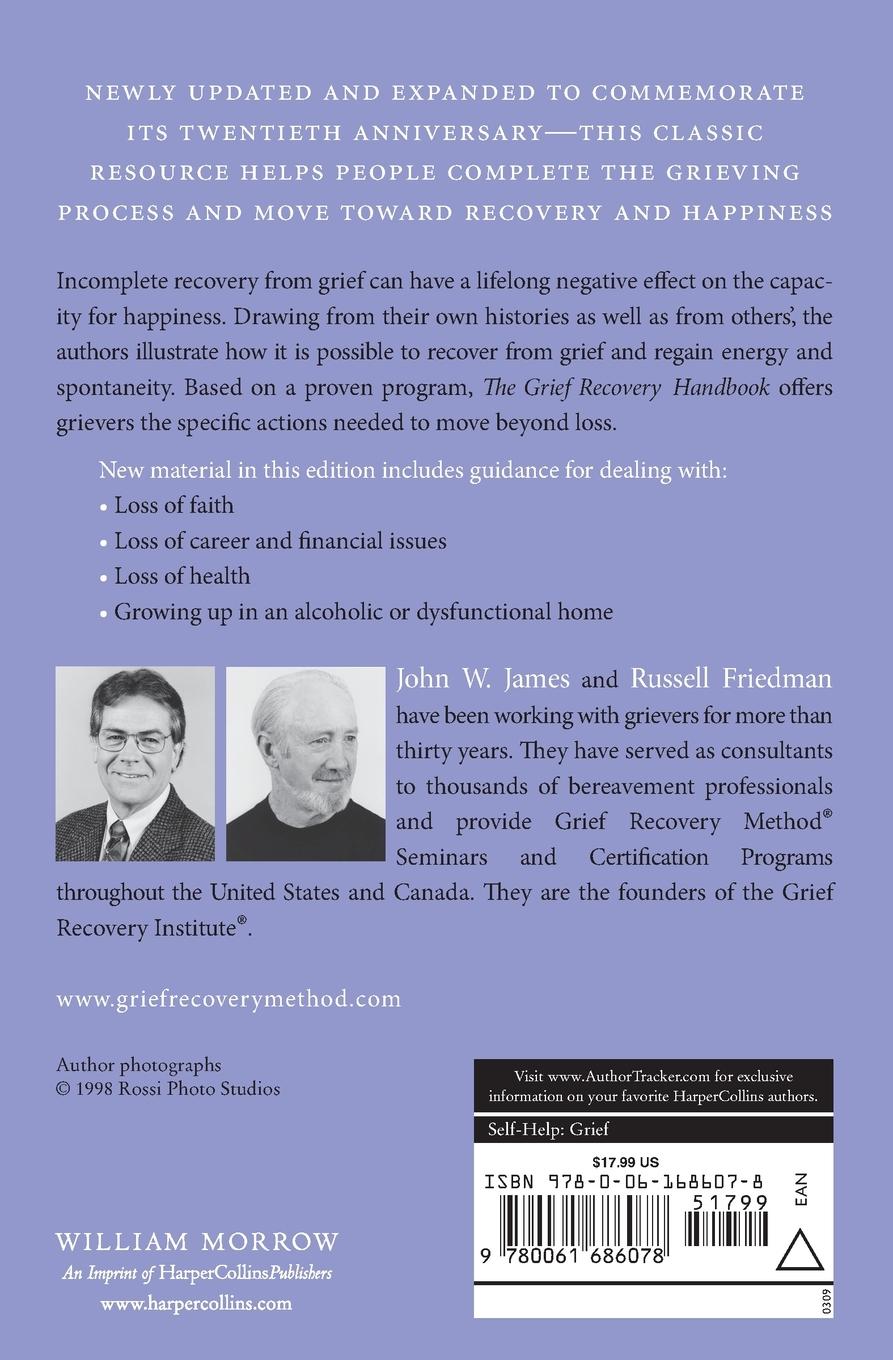 Rückseitencover The Grief Recovery Handbook, 20th Anniversary Expanded Edition