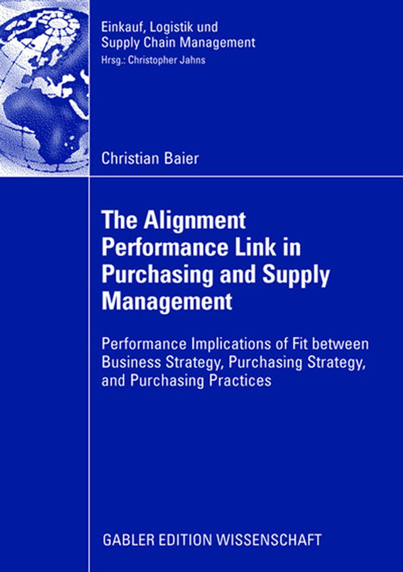 Vorderes Coverbild The Alignment Performance Link in Purchasing and Supply Management