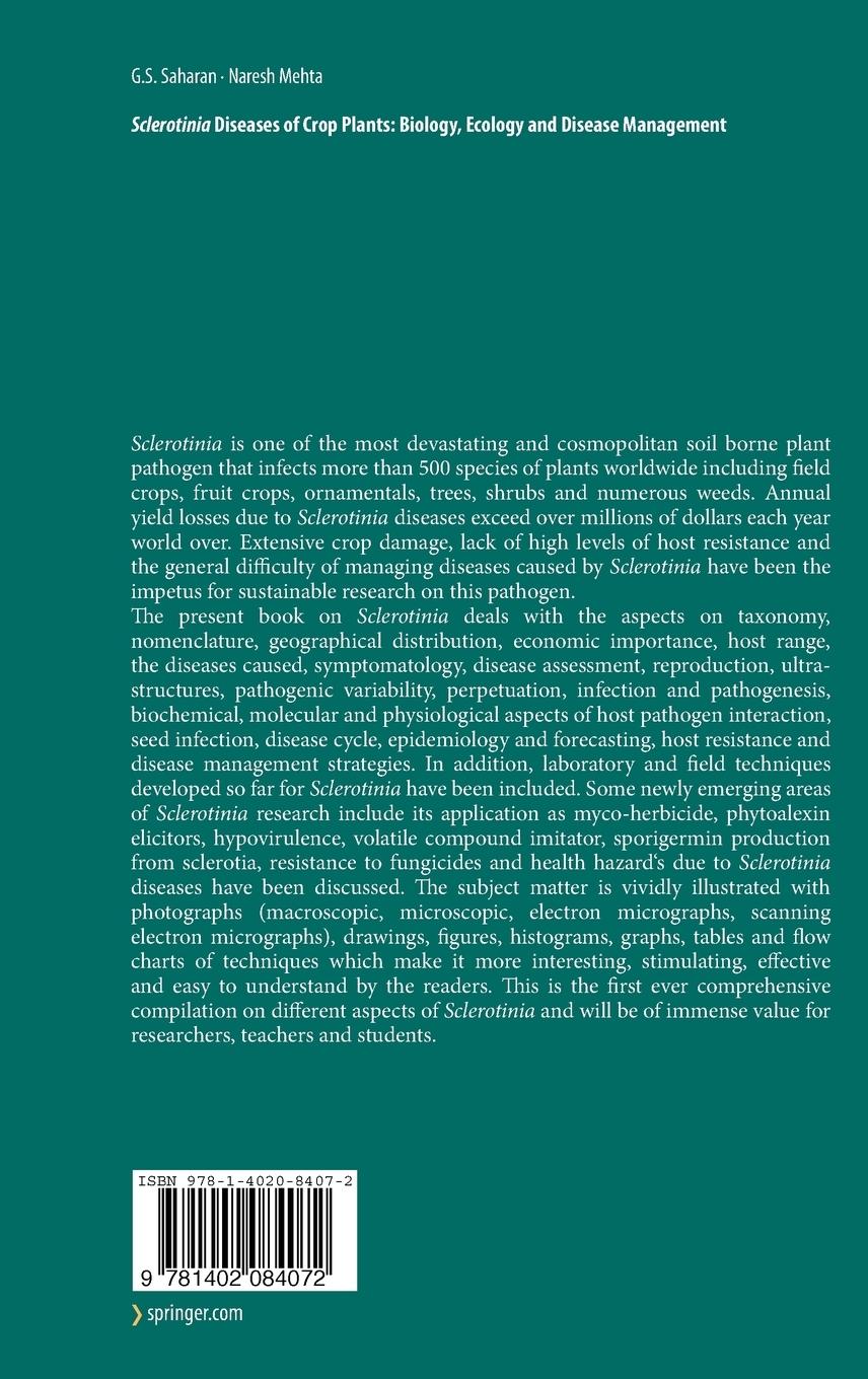 Rückseitencover Sclerotinia Diseases of Crop Plants: Biology, Ecology and Disease Management