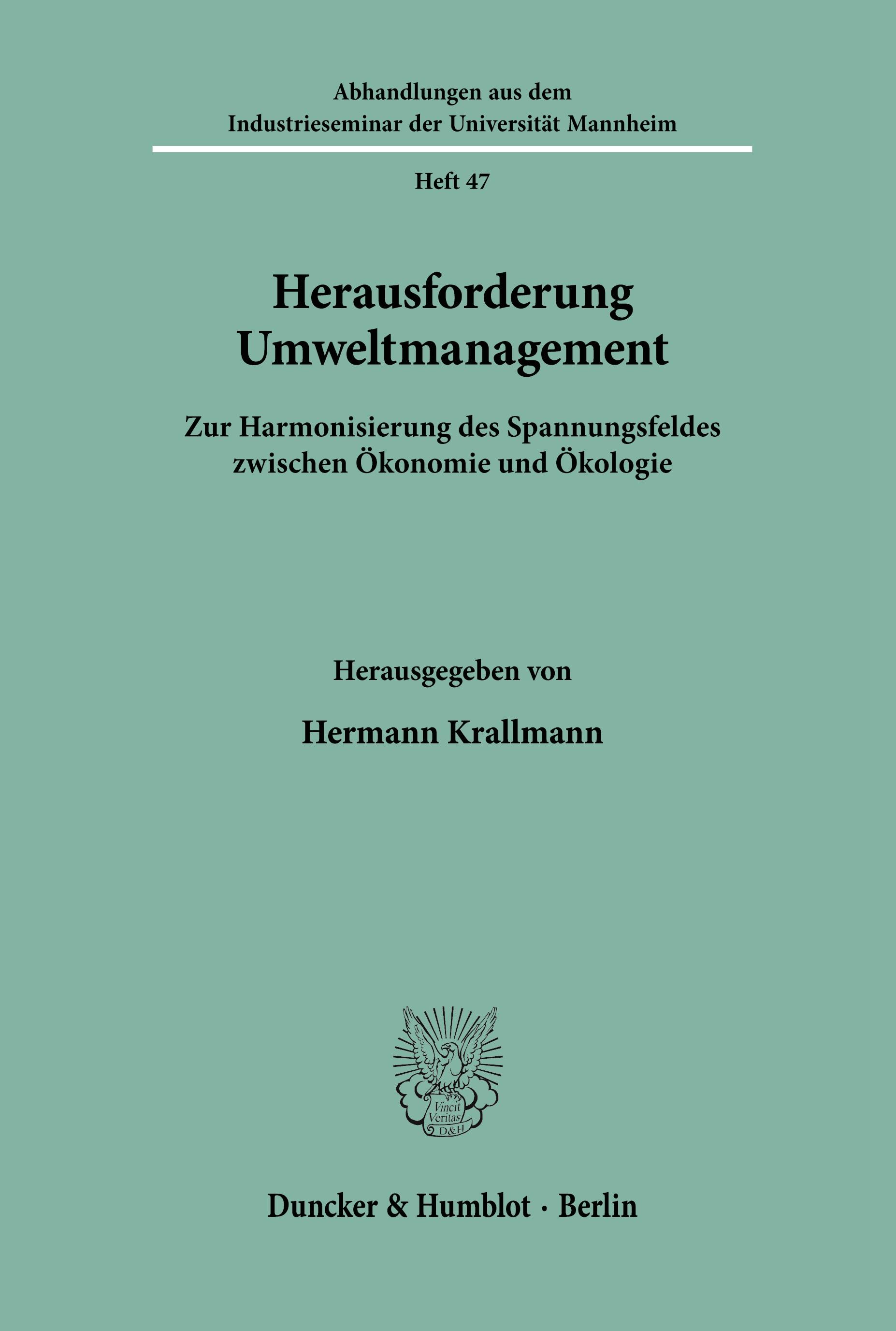 Vorderes Coverbild Herausforderung Umweltmanagement.