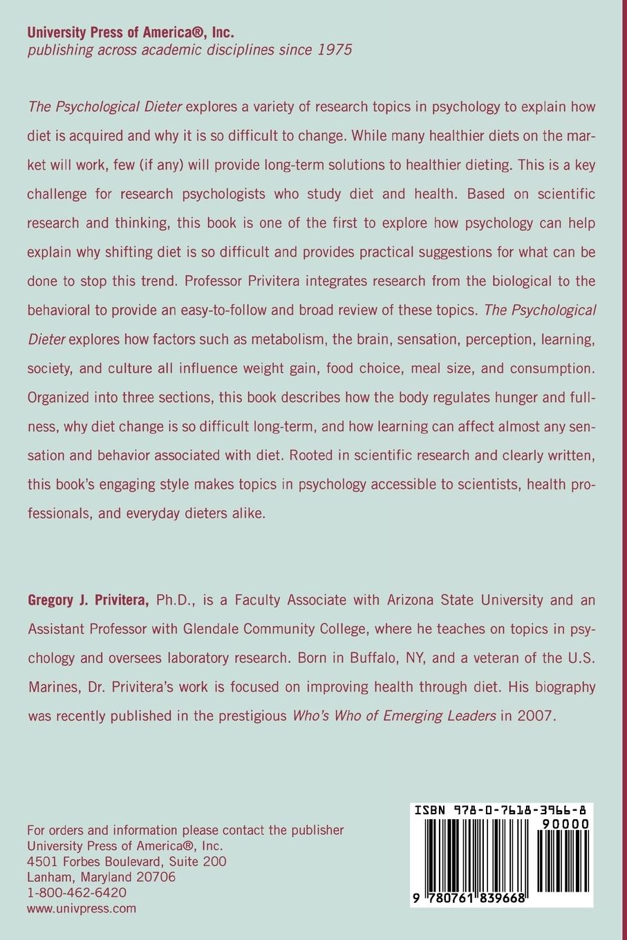 Rückseitencover Psychological Dieter